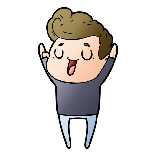 Ilustración Vectorial Hombre Dibujos Animados Feliz — Vector de stock