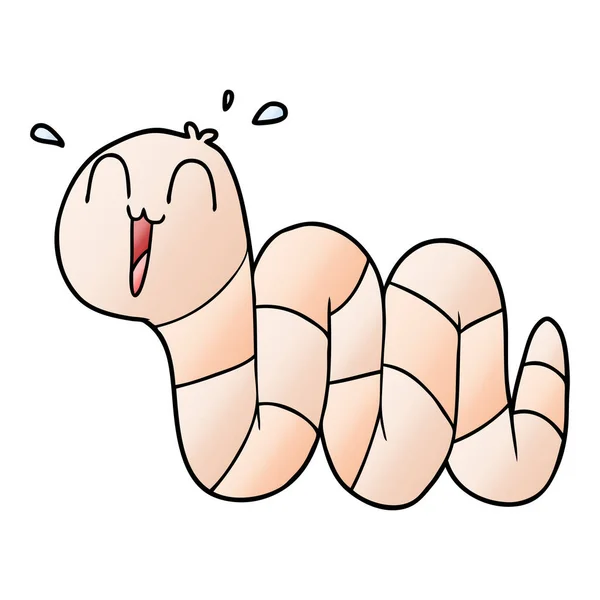 Vector Illustration Cartoon Worm — Stock Vector