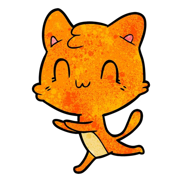 Vector Ilustración Dibujos Animados Gato Feliz — Archivo Imágenes Vectoriales