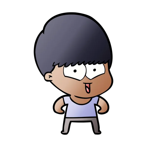 Vektorillustration Cartoon Happy Boy — Stock vektor