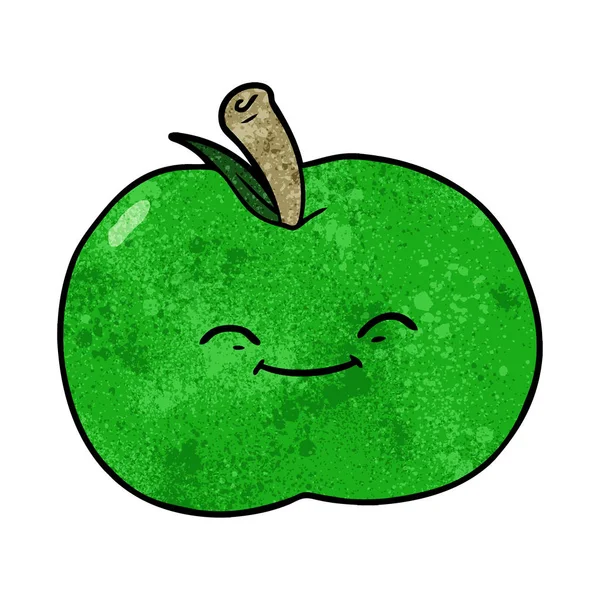 Vektor Illustration Tecknad Äpple — Stock vektor