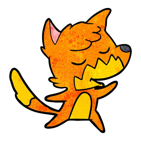 Vectorillustratie Van Vriendelijke Cartoon Fox — Stockvector