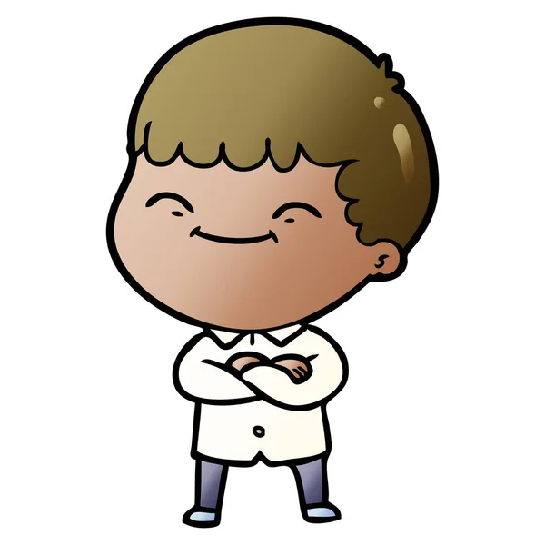 Vektorillustration Cartoon Happy Boy — Stock vektor