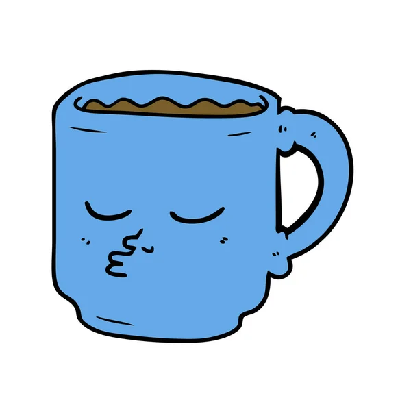 Ilustração Vetorial Caneca Café Dos Desenhos Animados — Vetor de Stock