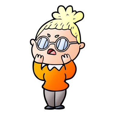 vektör çizim karikatür rahatsız kadın