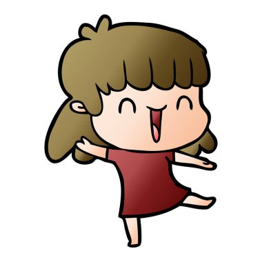 Çizgi filmdeki kadının vektör çizimi