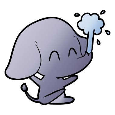 vektör çizim sevimli çizgi fil