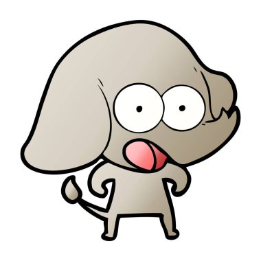 vektör çizim sevimli çizgi fil