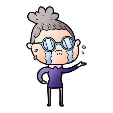 vektör çizim karikatür ağlayan kadın