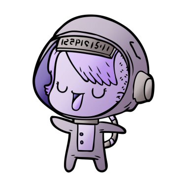 vektör çizim karikatür astronot kadın
