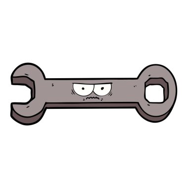 vektör çizim karikatür somun anahtarı