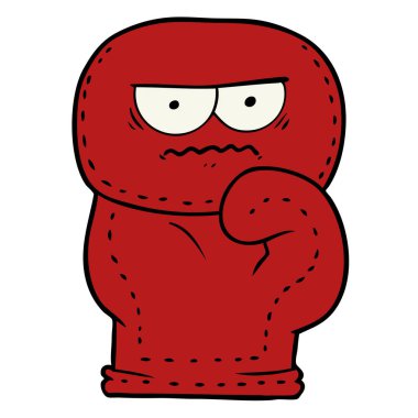 Çizgi film boks eldiveninin vektör çizimi