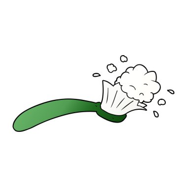karikatür diş fırçası ve diş macunu