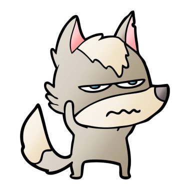 vektör çizim karikatür rahatsız kurt