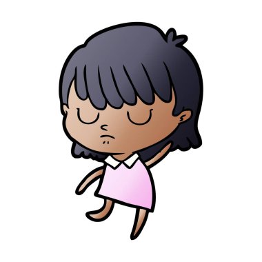 Çizgi filmdeki kadının vektör çizimi