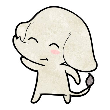 vektör çizim sevimli çizgi fil