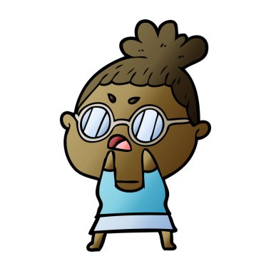 vektör çizim karikatür rahatsız kadın