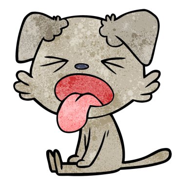 vektör çizim karikatür oturma köpek