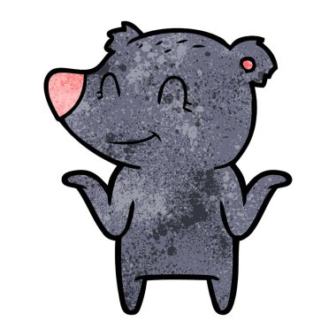 omuzlarında shrugging ayı gülümseyen