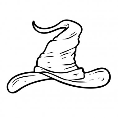 çizgi film sihirbazları şapka vektör çizim