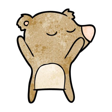 mutlu karikatür ayı vektör çizim