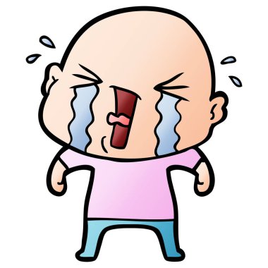 çizgi film ağlayan kel adam