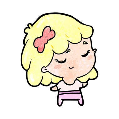 sevimli çizgi mutlu kız