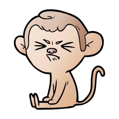 vektör çizim karikatür öfkeli monkey