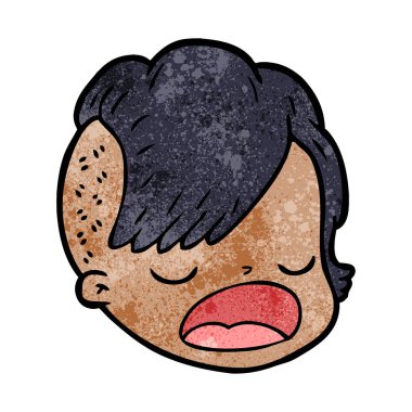 vektör çizim karikatür kadın yüzü