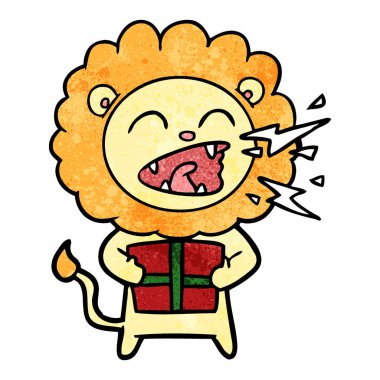 kükreyen aslan hediye ile çizgi film