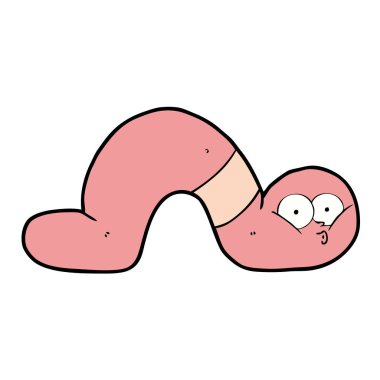 Çizgi film solucanının vektör çizimi