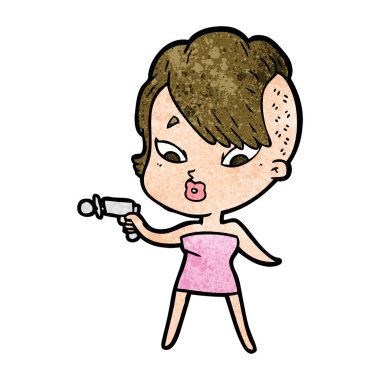 vektör çizim karikatür sürpriz kız