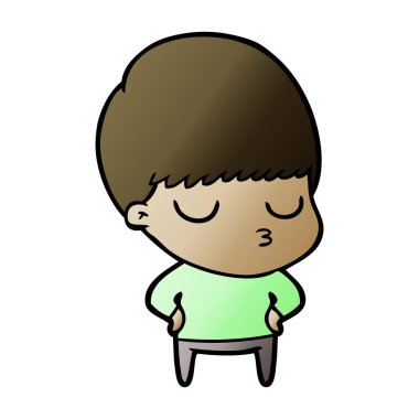 vektör çizim karikatür sakin çocuk