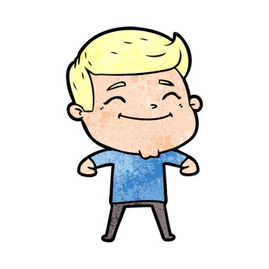 mutlu çizgi film adam vektör çizim