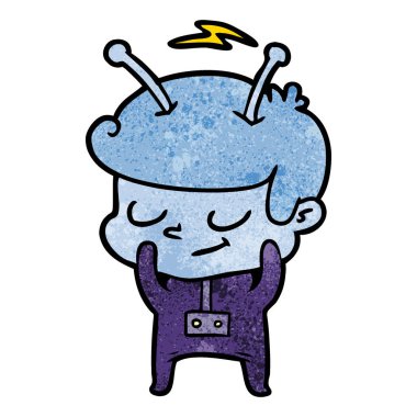 vektör çizim karikatür uzay adamı