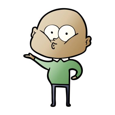 karikatür kel adam bakıyor