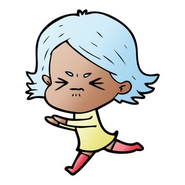 vektör çizim karikatür kızgın kız