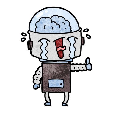 ağlayan robot jest yapma çizgi film