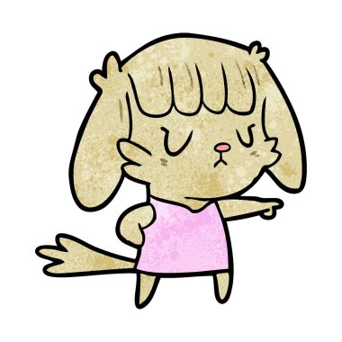 çizgi film köpek kız işaret