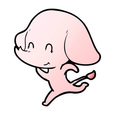 vektör çizim sevimli çizgi fil