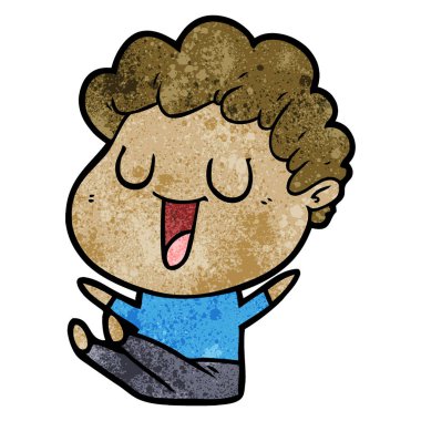 vektör çizim karikatür adam gülen