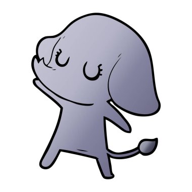 vektör çizim sevimli çizgi fil