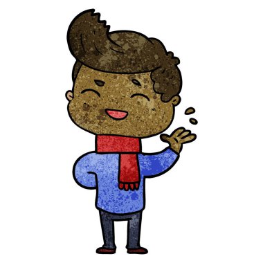 vektör çizim karikatür man gülüyor