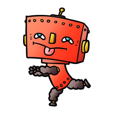 Çizgi film robotunun vektör çizimi