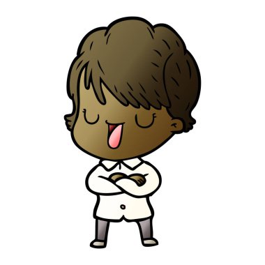 vektör çizim karikatür kadın söz