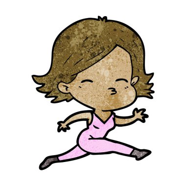 Çizgi filmdeki kadının vektör çizimi