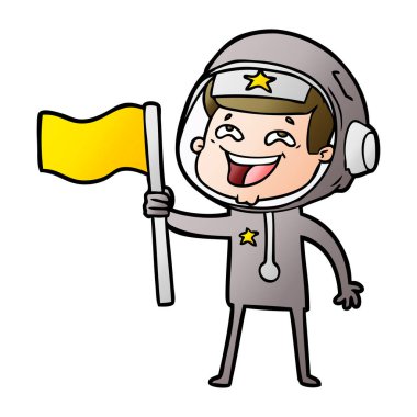vektör çizim karikatür gülen astronot