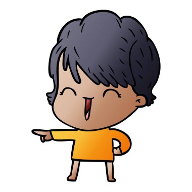 Çizgi filmdeki kadının vektör çizimi