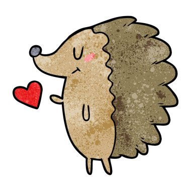 sevimli çizgi kirpi vektör çizim