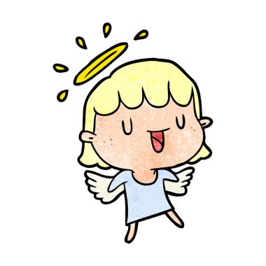 Sevimli çizgi melek vektör çizim